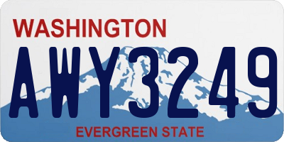WA license plate AWY3249