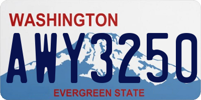 WA license plate AWY3250