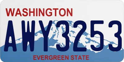 WA license plate AWY3253