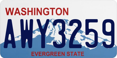 WA license plate AWY3259