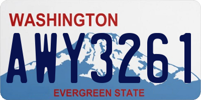 WA license plate AWY3261