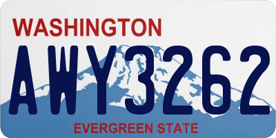 WA license plate AWY3262