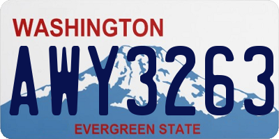 WA license plate AWY3263