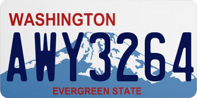 WA license plate AWY3264
