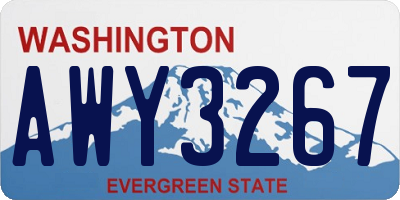 WA license plate AWY3267