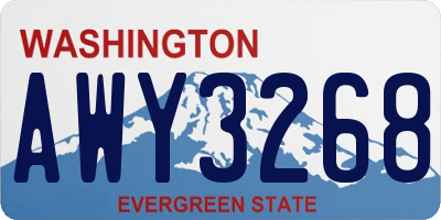 WA license plate AWY3268