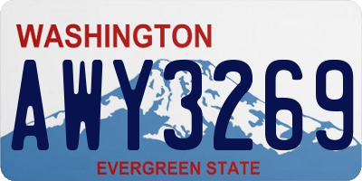 WA license plate AWY3269