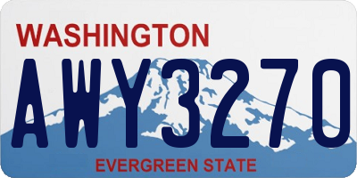 WA license plate AWY3270