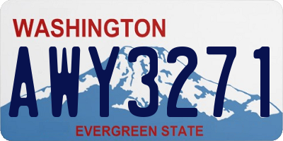 WA license plate AWY3271
