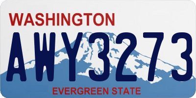 WA license plate AWY3273