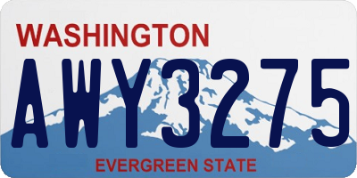WA license plate AWY3275