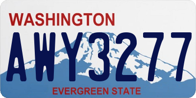 WA license plate AWY3277