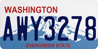 WA license plate AWY3278
