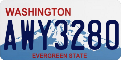 WA license plate AWY3280