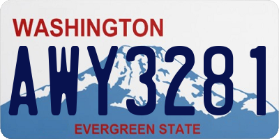 WA license plate AWY3281