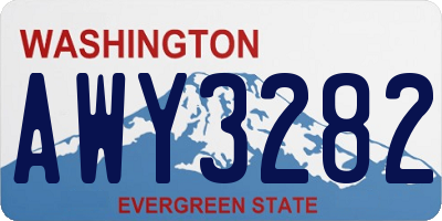WA license plate AWY3282