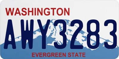 WA license plate AWY3283