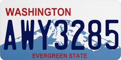 WA license plate AWY3285