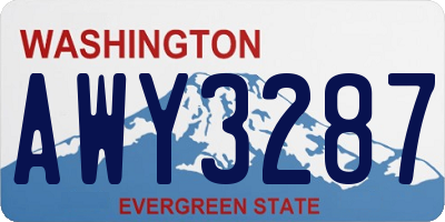 WA license plate AWY3287