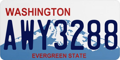 WA license plate AWY3288