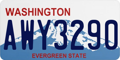 WA license plate AWY3290