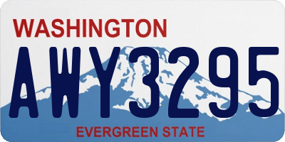 WA license plate AWY3295