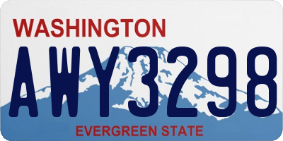 WA license plate AWY3298