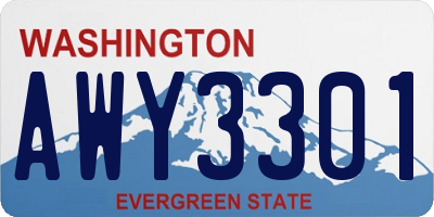 WA license plate AWY3301