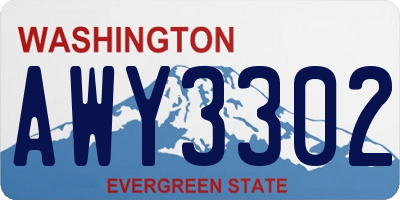 WA license plate AWY3302