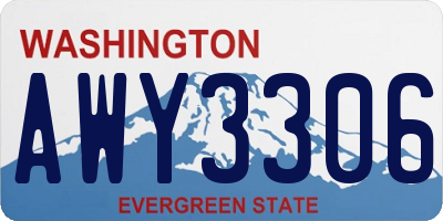 WA license plate AWY3306