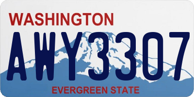 WA license plate AWY3307