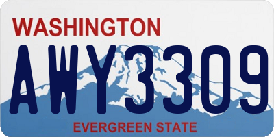 WA license plate AWY3309