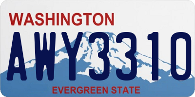 WA license plate AWY3310