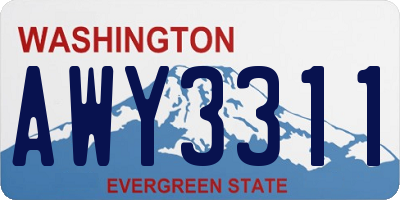 WA license plate AWY3311