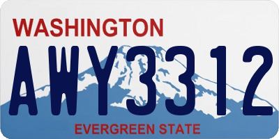 WA license plate AWY3312