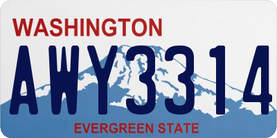 WA license plate AWY3314