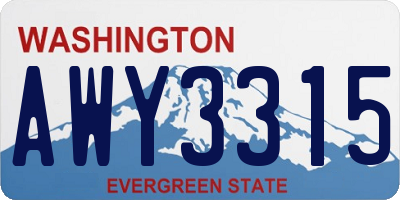 WA license plate AWY3315