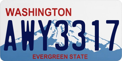 WA license plate AWY3317
