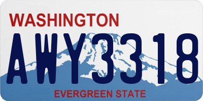 WA license plate AWY3318