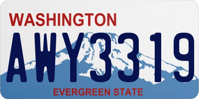 WA license plate AWY3319