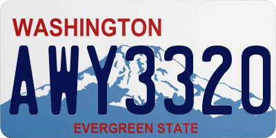 WA license plate AWY3320