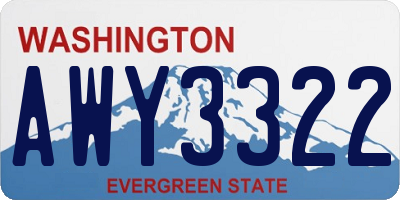 WA license plate AWY3322