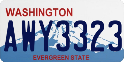 WA license plate AWY3323