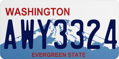 WA license plate AWY3324