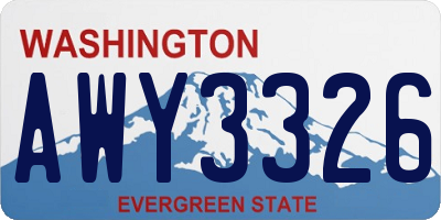 WA license plate AWY3326
