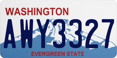 WA license plate AWY3327