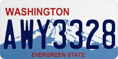 WA license plate AWY3328
