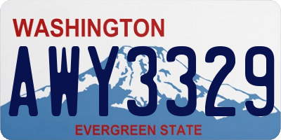 WA license plate AWY3329