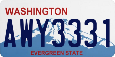 WA license plate AWY3331