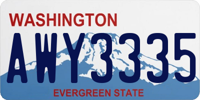 WA license plate AWY3335